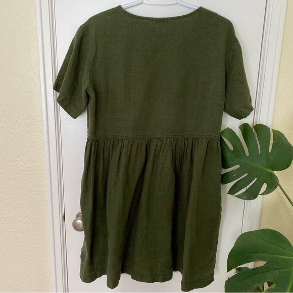 Linenfox Anna Dress in Forest linen - Picture 3 of 5